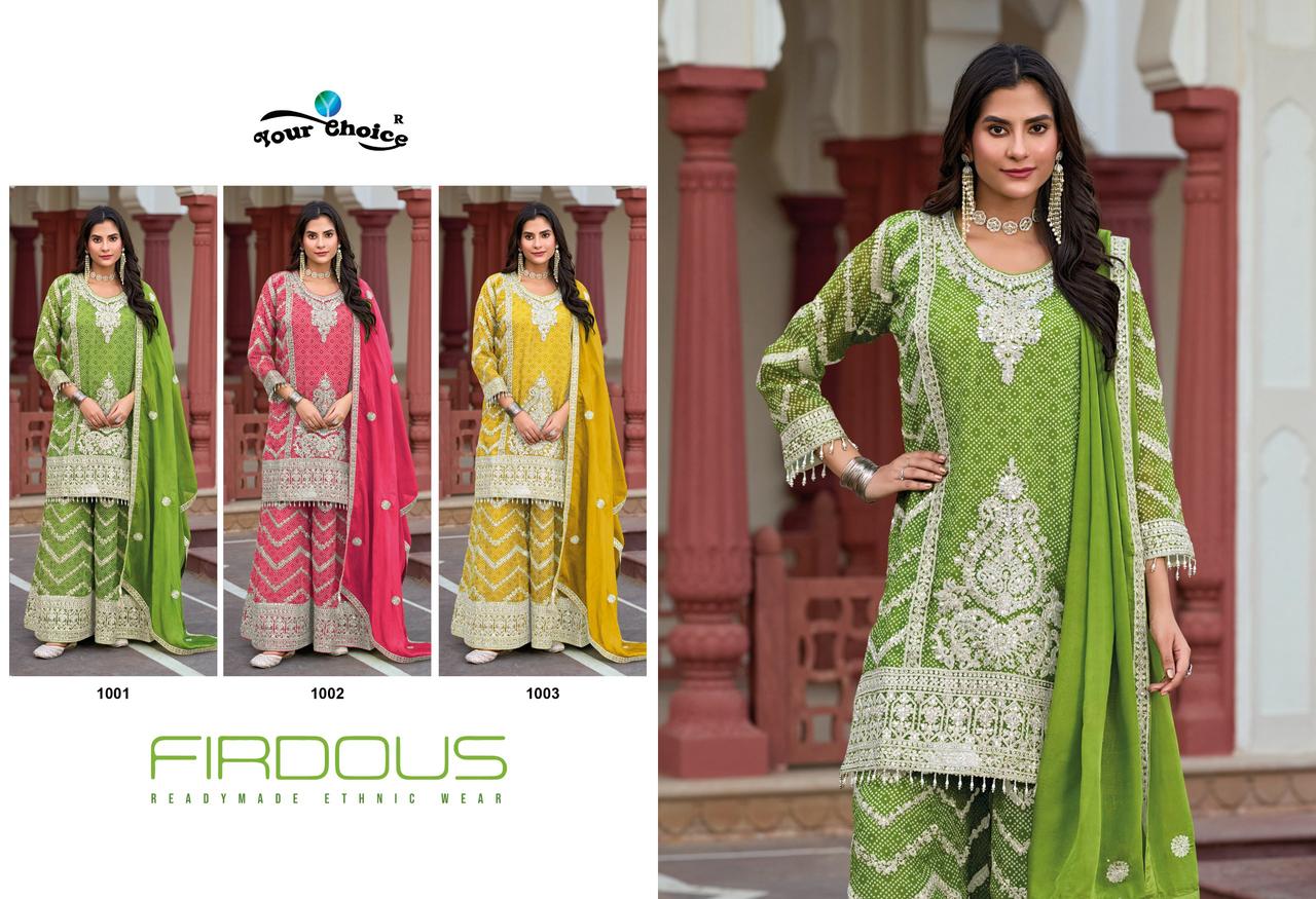 Firdous By Your Choice Chinon Designer Readymade Suits Exporters In India